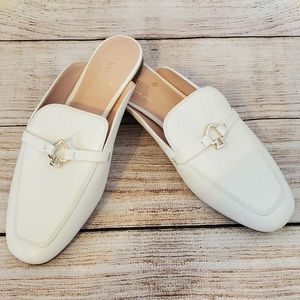 Kate Spade White Colada Mule Wedges